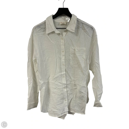 Blouse Long Sleeve By Clothes Mentor In White, Size: M