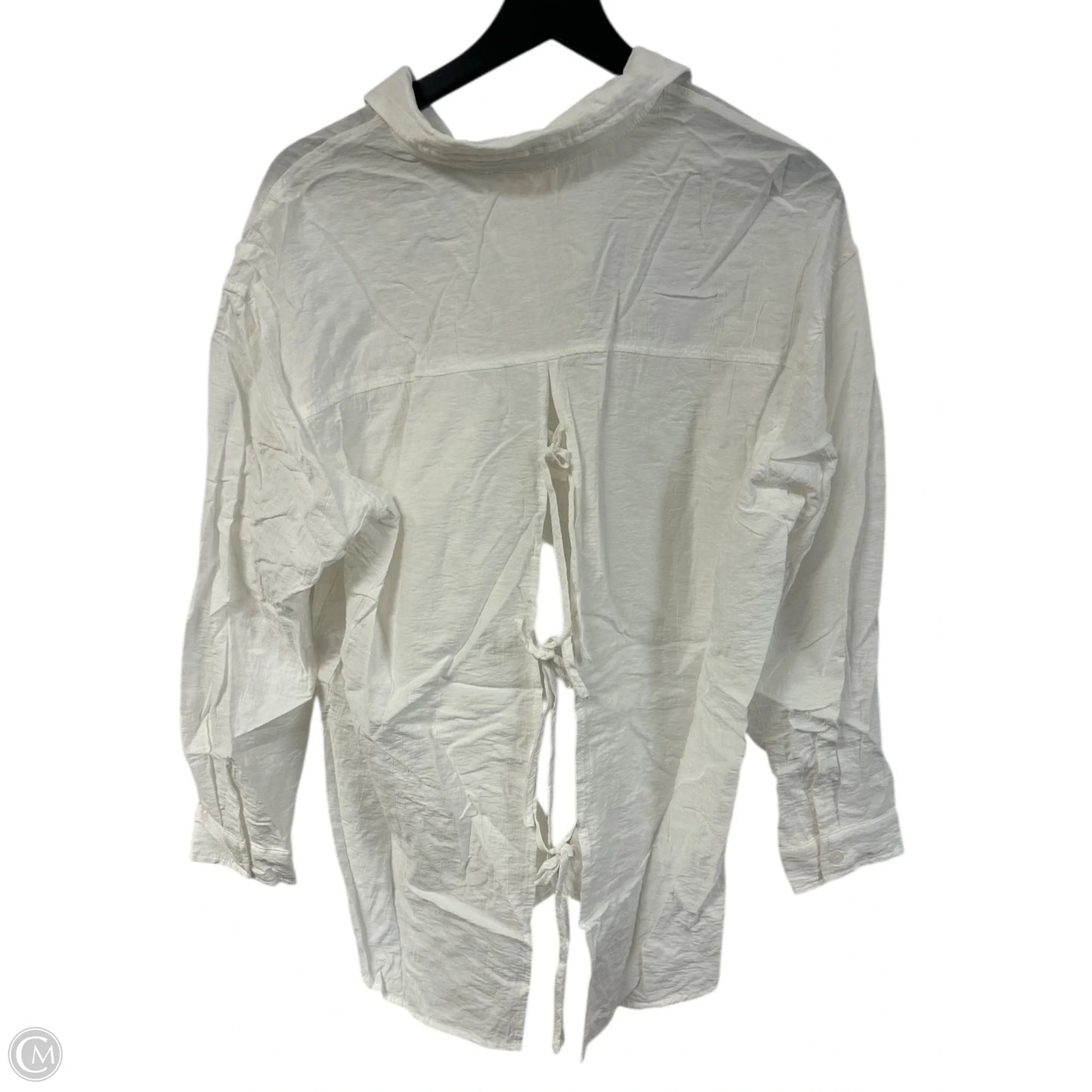 Blouse Long Sleeve By Clothes Mentor In White, Size: M