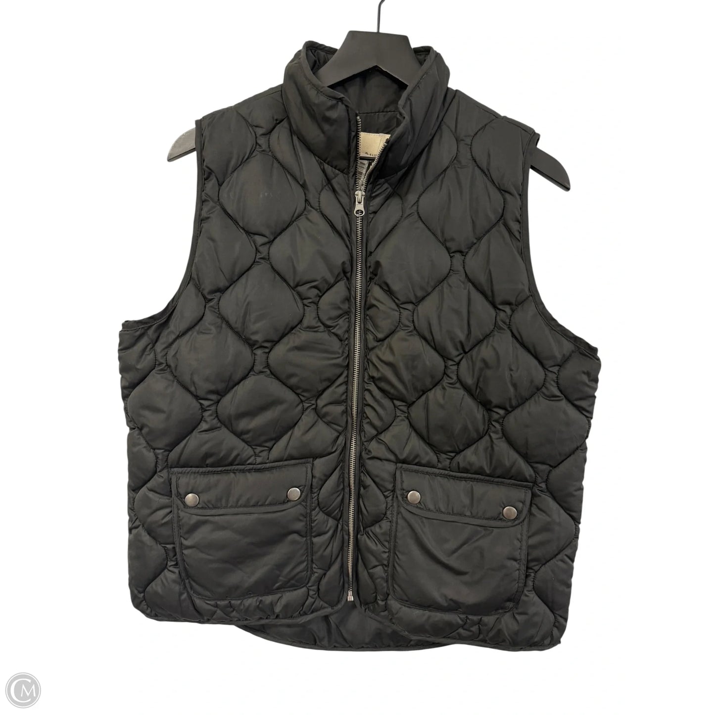 Vest Puffer & Quilted By Thread And Supply In Black, Size: M