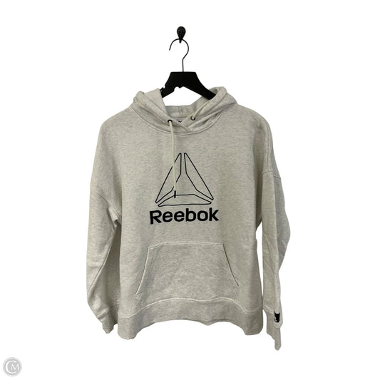 Sweatshirt Hoodie By Reebok In Grey, Size: M