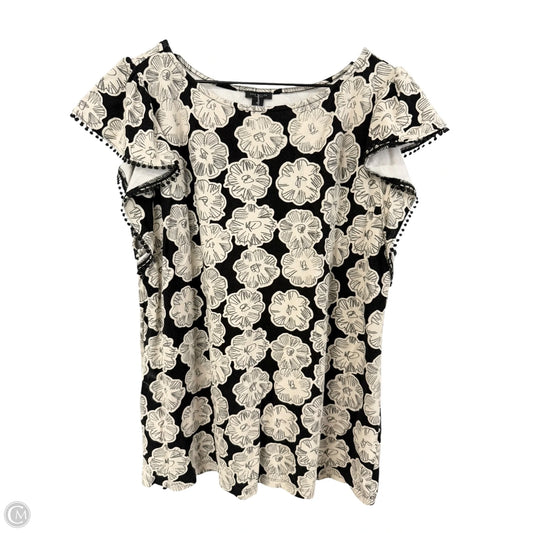 Top Short Sleeve By Ann Taylor In Black & White, Size: Xl