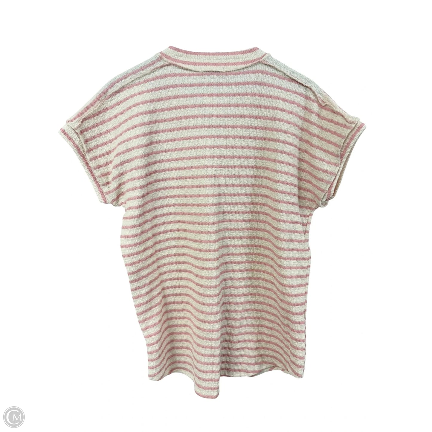 Top Short Sleeve By Heimish Usa In Pink & White, Size: L