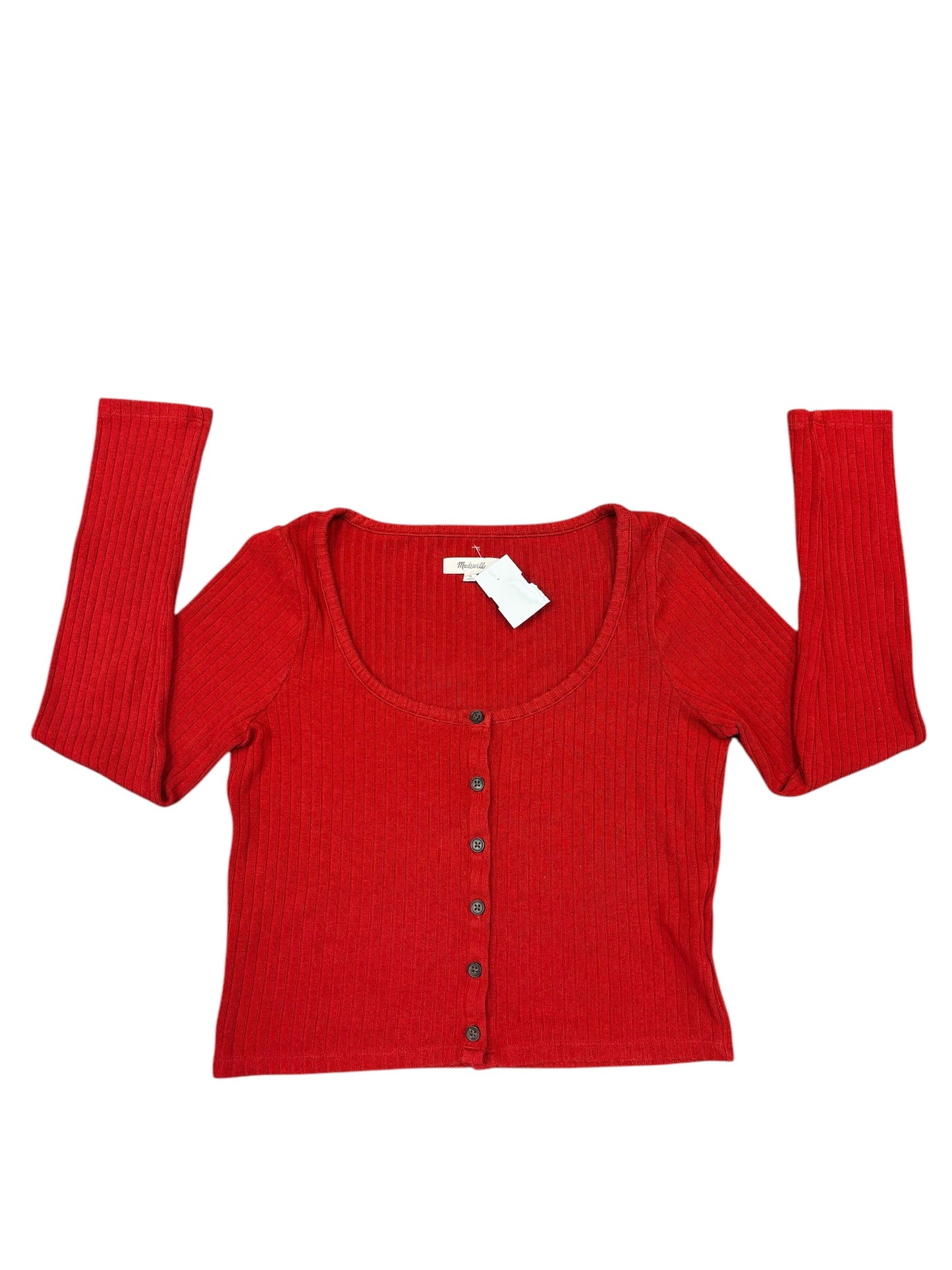 Top Long Sleeve Basic By Madewell In Red, Size: M