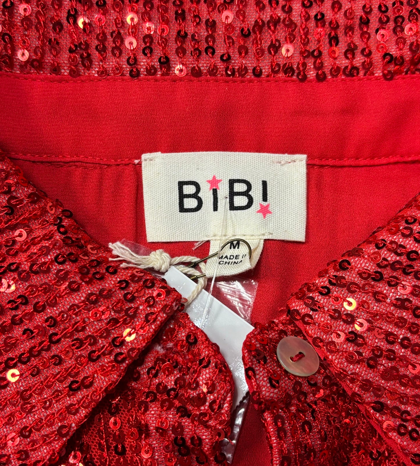 Blouse Long Sleeve By Bibi In Red, Size: M