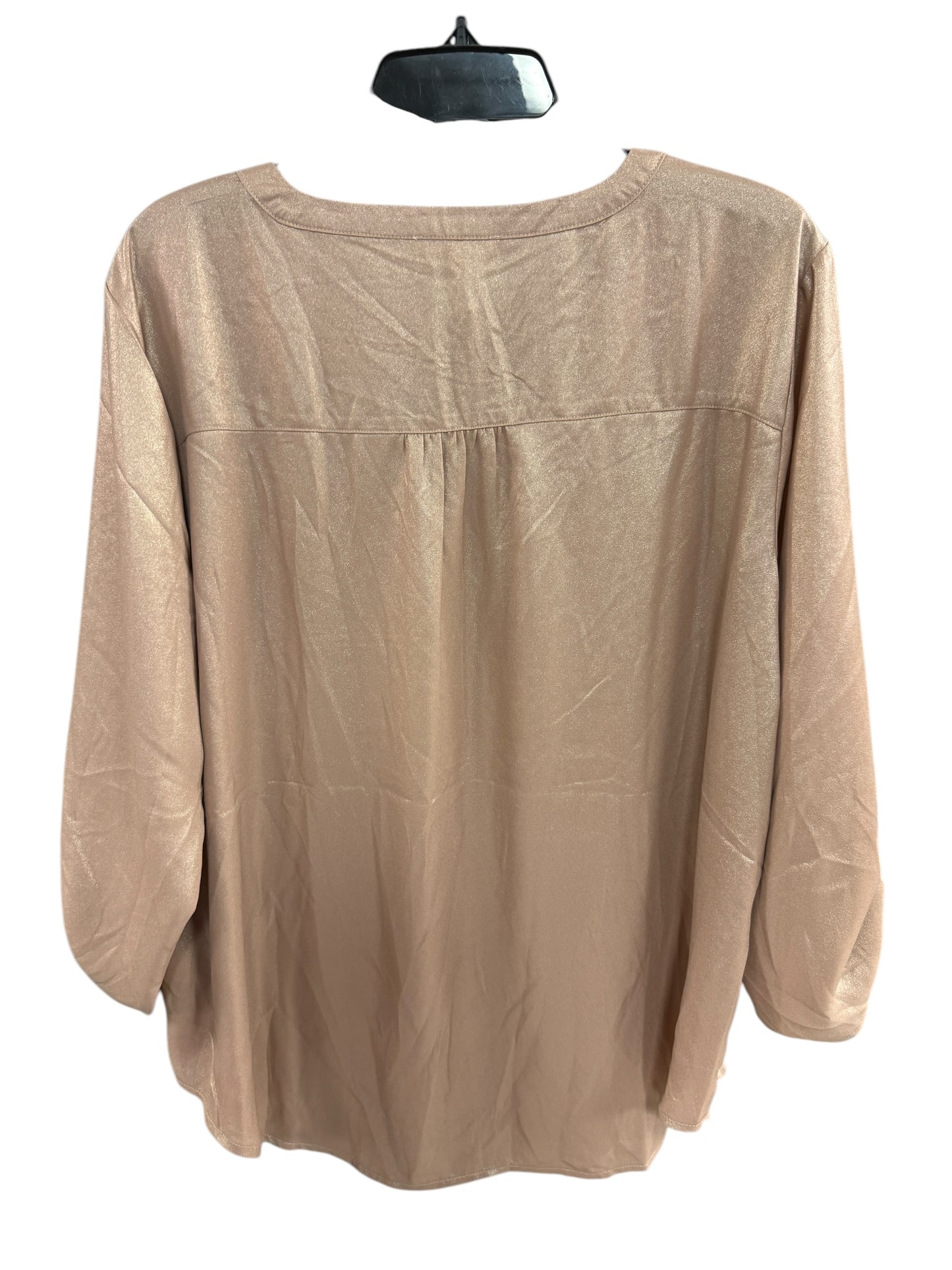 Top 3/4 Sleeve By Maurices In Rose Gold, Size: Xl