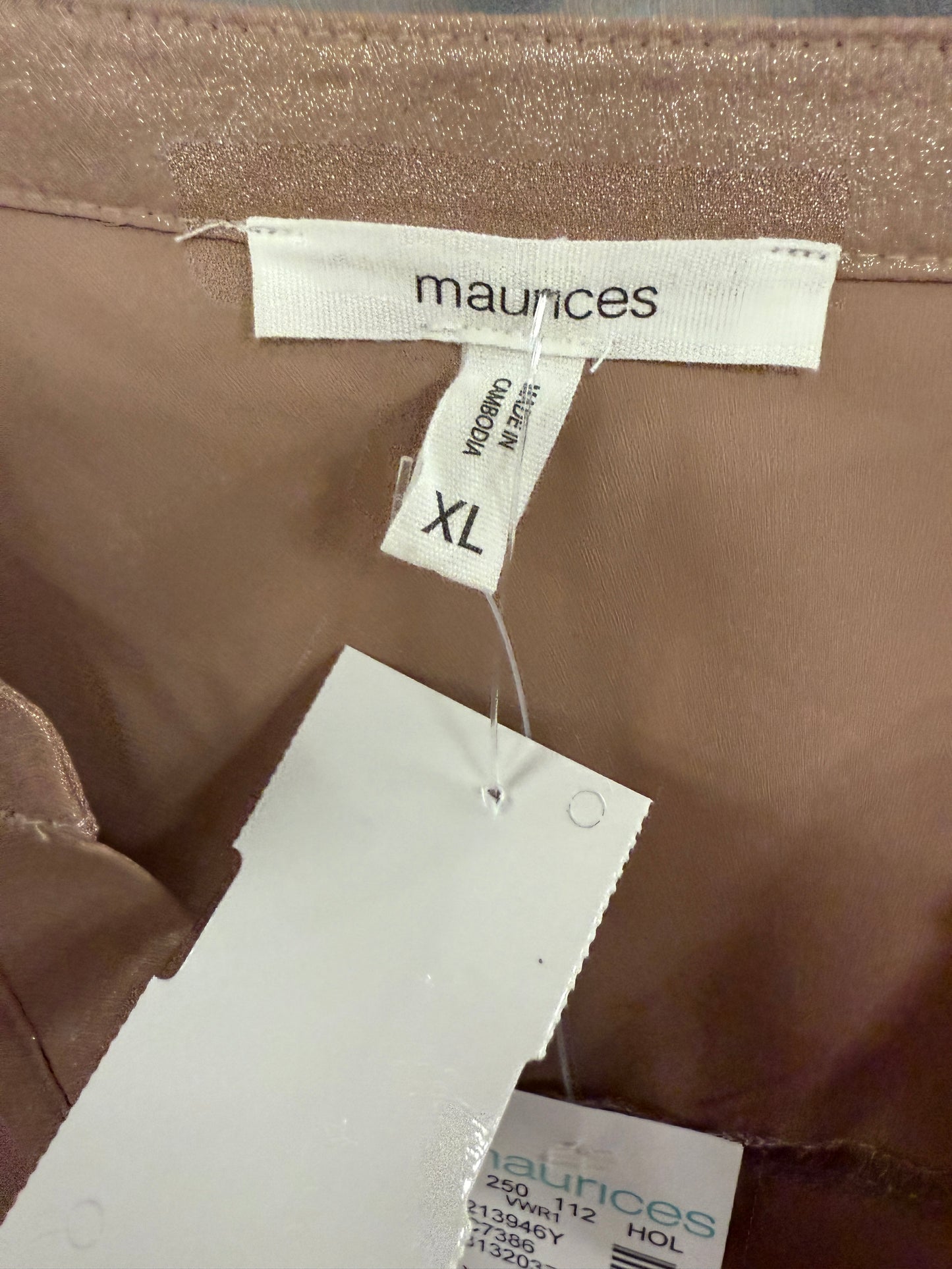 Top 3/4 Sleeve By Maurices In Rose Gold, Size: Xl