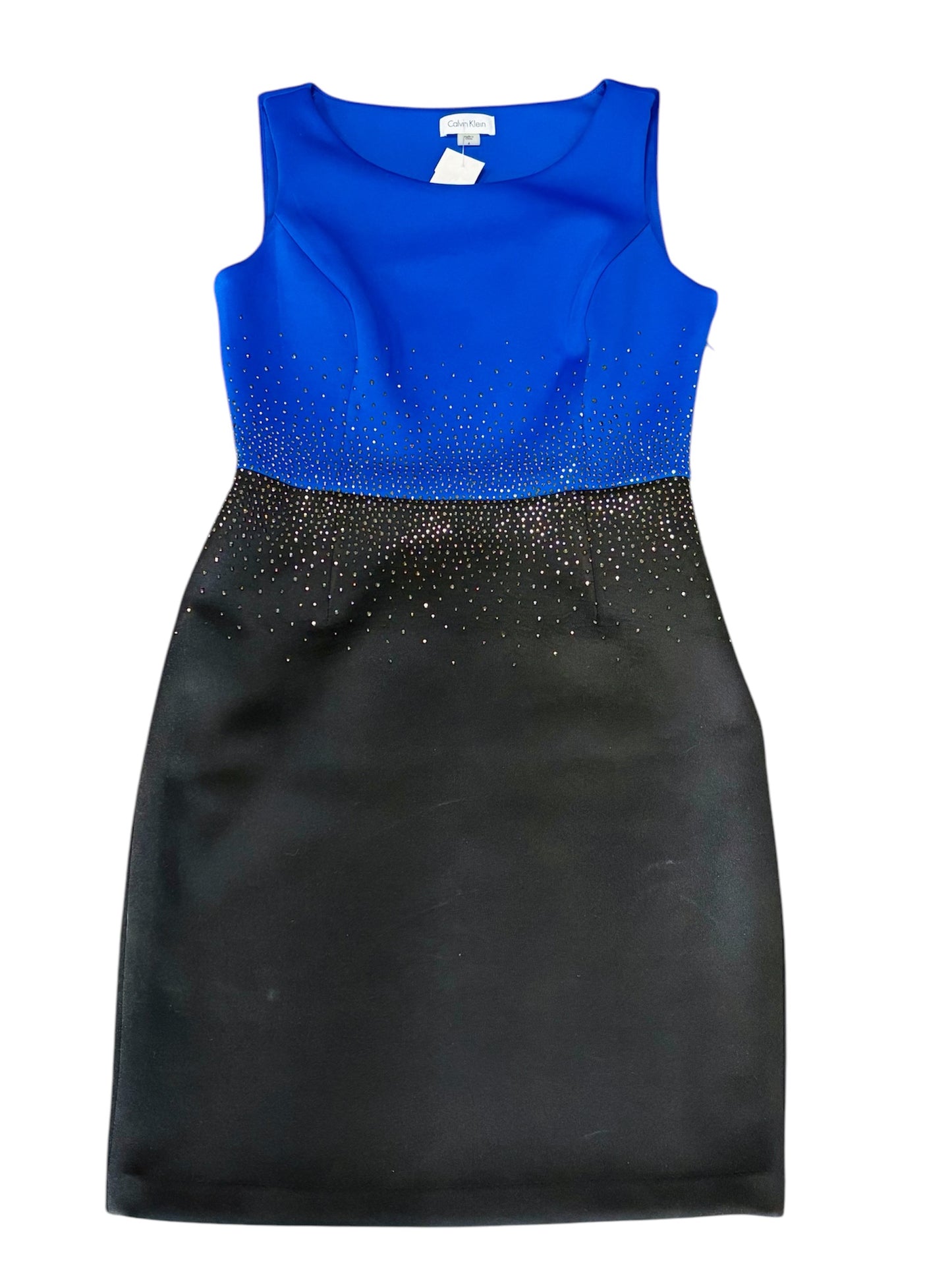 Dress Work By Calvin Klein In Black & Blue, Size: 6