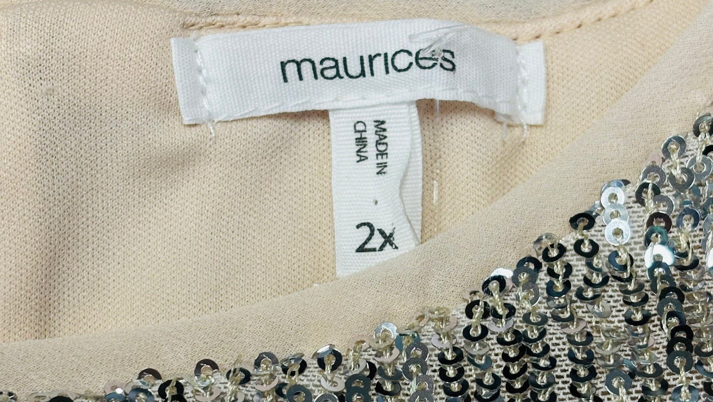 Top Sleeveless By Maurices In Gold, Size: 2x