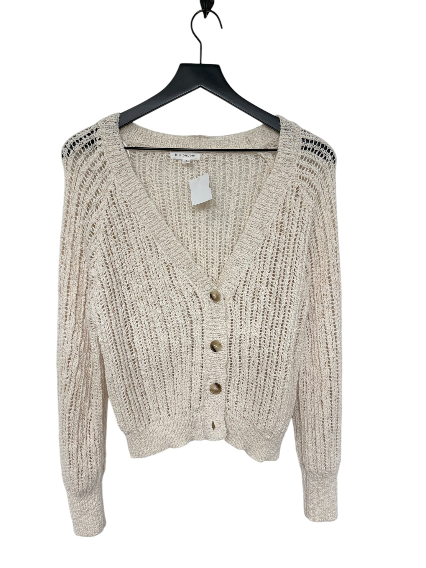 Sweater Cardigan By Clothes Mentor In Cream, Size: S