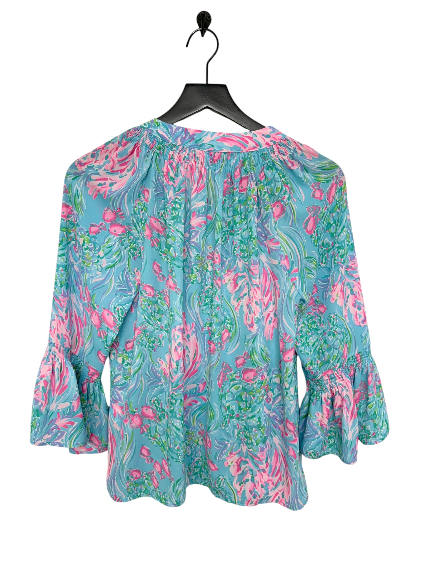 Top 3/4 Sleeve By Lilly Pulitzer In Blue & Pink, Size: Xs