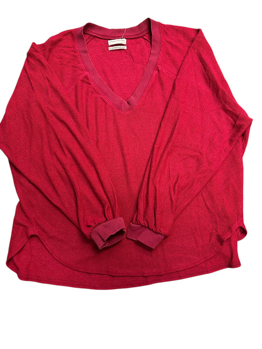 Top Long Sleeve By Urban Outfitters In Red, Size: L