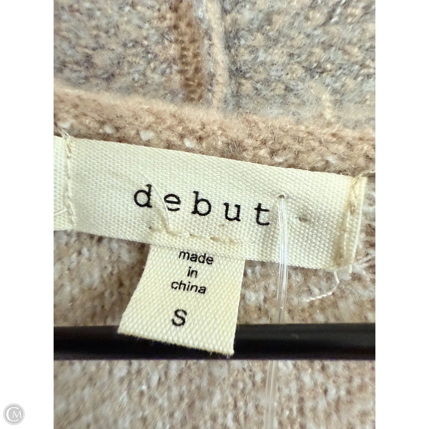 Sweater Cardigan By Debut In Grey & Tan, Size: S