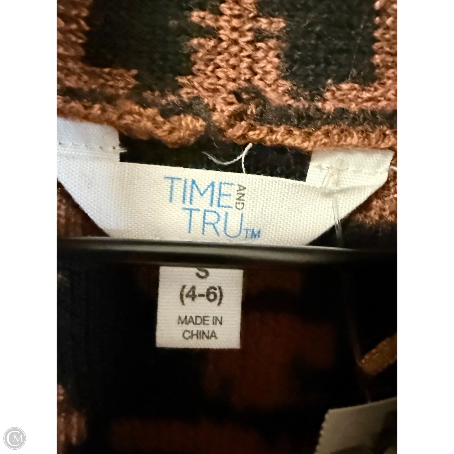 Sweater Cardigan By Time And Tru In Animal Print, Size: S