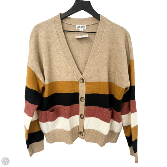 Sweater Cardigan By Vigoss In Tan, Size: L