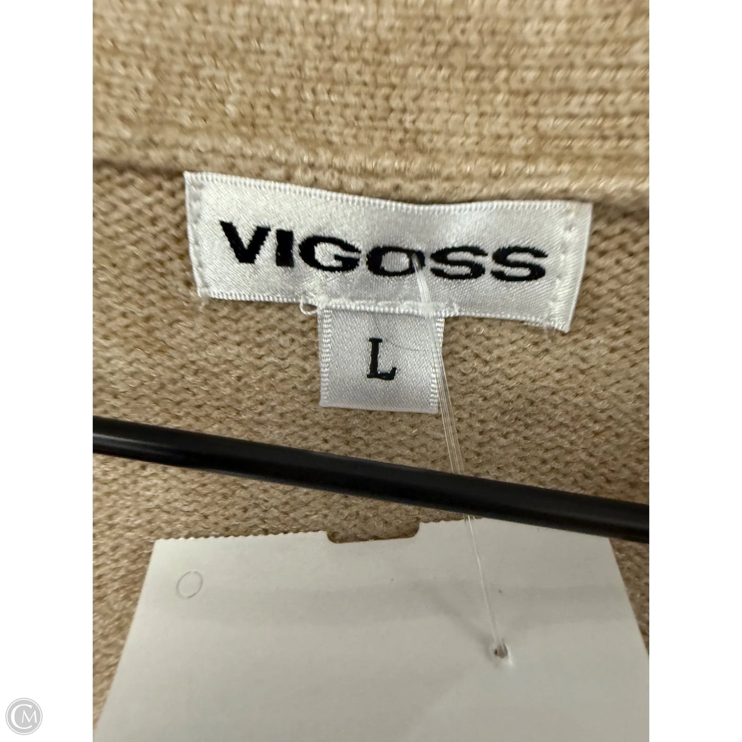 Sweater Cardigan By Vigoss In Tan, Size: L
