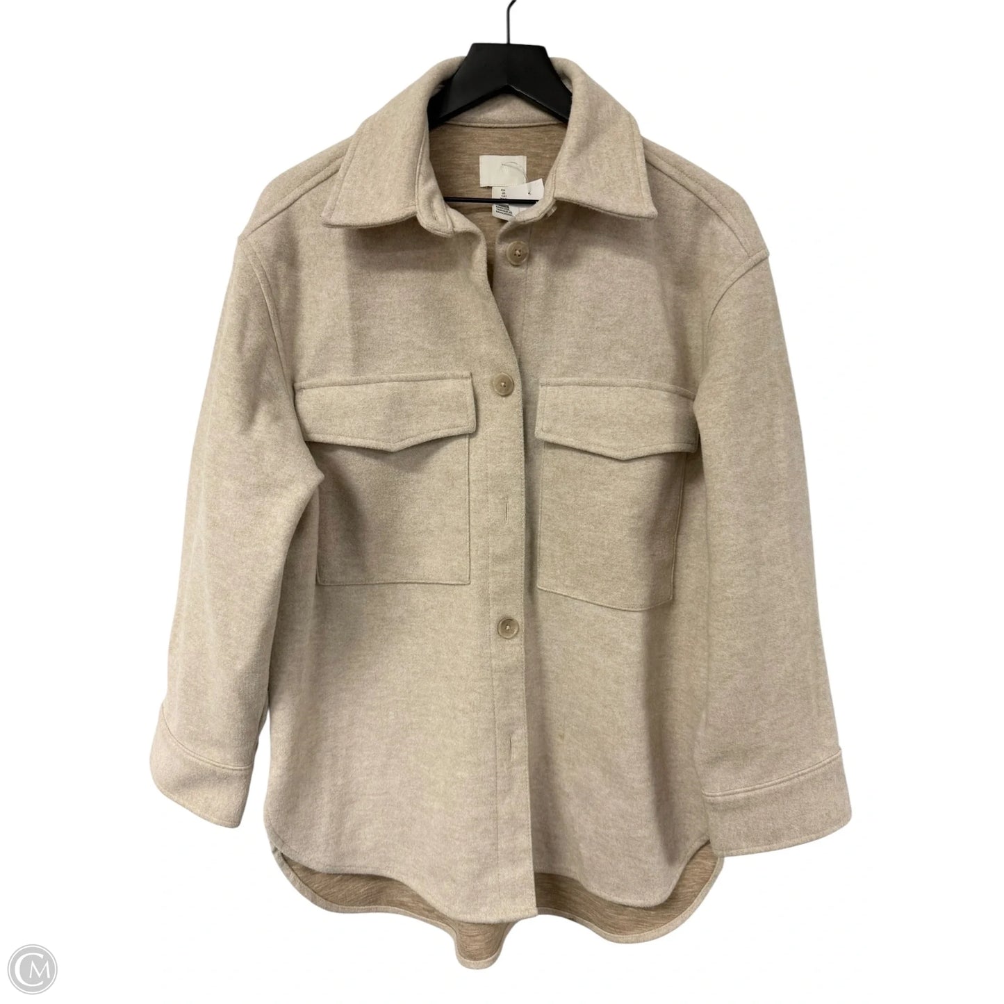 Jacket Shirt By H&m In Tan, Size: S