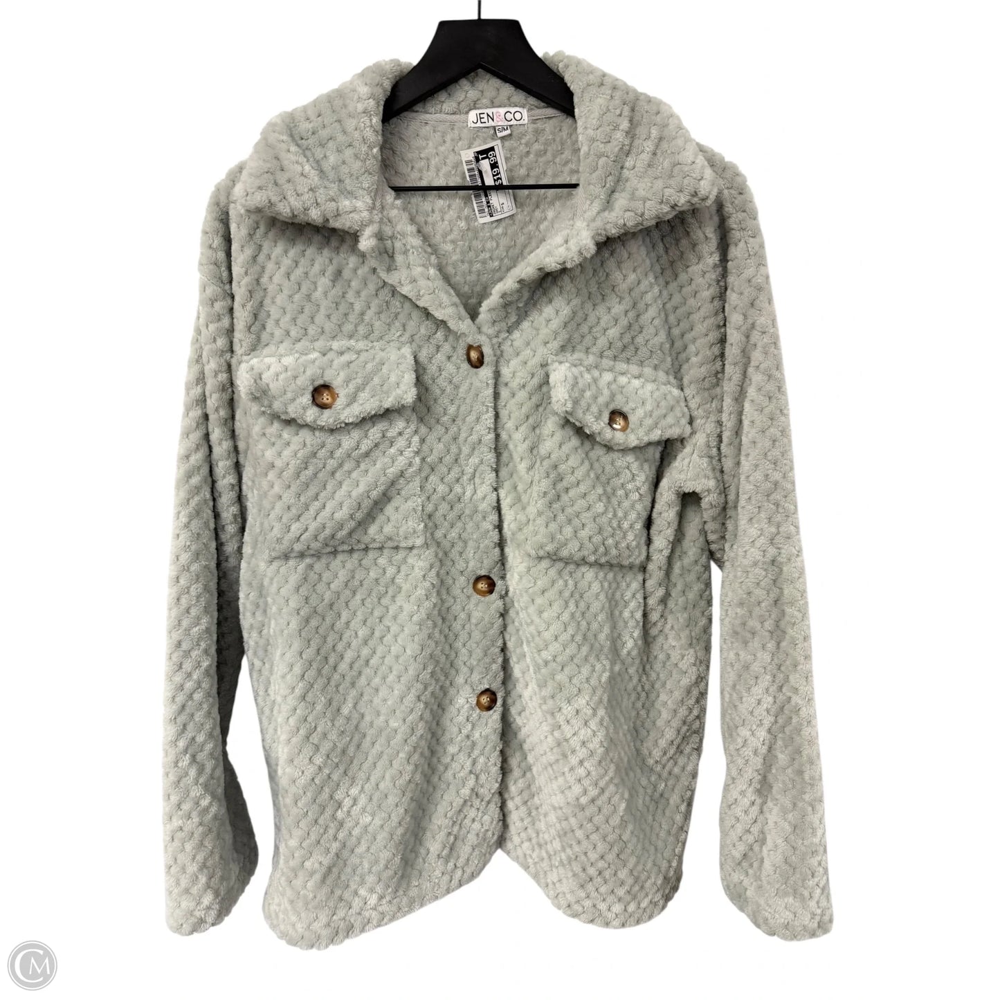 Jacket Fleece By Jen & Co In Grey, Size: S