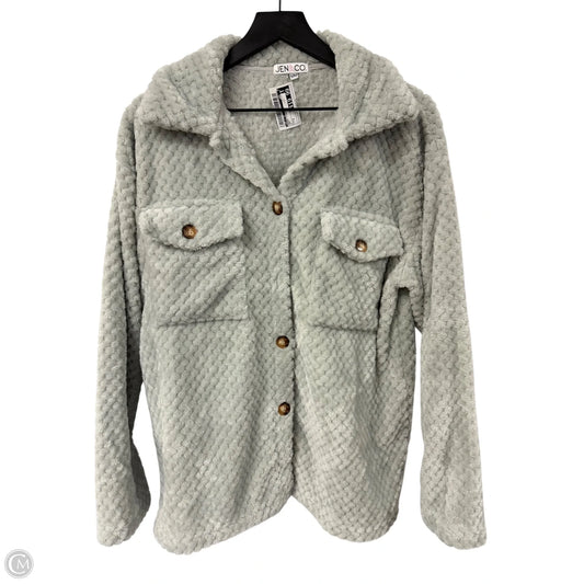 Jacket Fleece By Jen & Co In Grey, Size: S