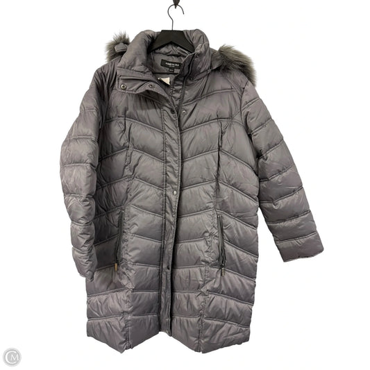 Coat Puffer & Quilted By Kenneth Cole In Silver, Size: 1x