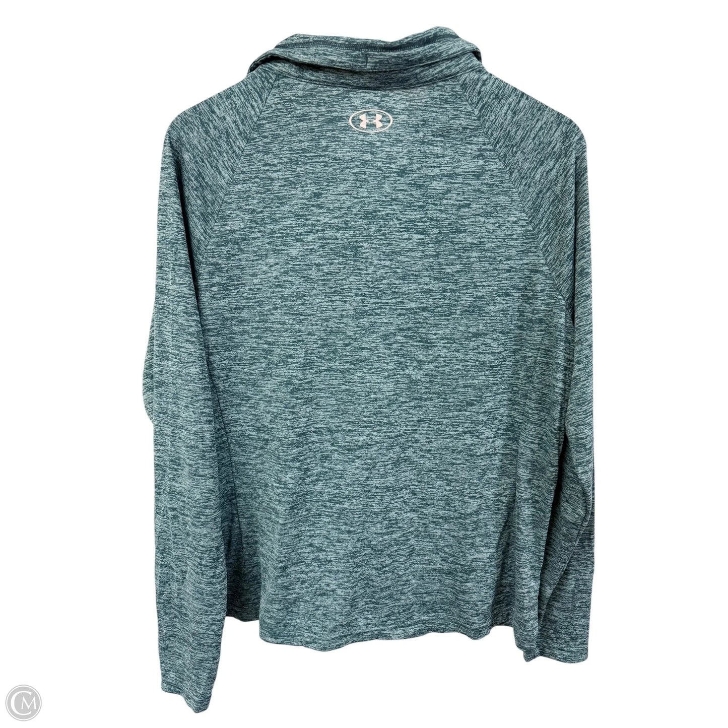 Athletic Top Long Sleeve Collar By Under Armour In Teal, Size: Xl