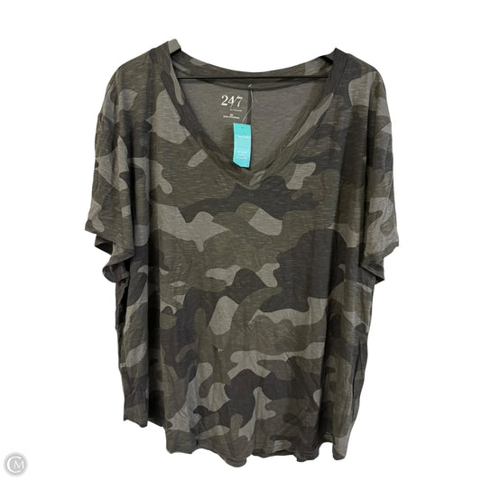 Top Short Sleeve By Maurices In Camouflage Print, Size: 2x