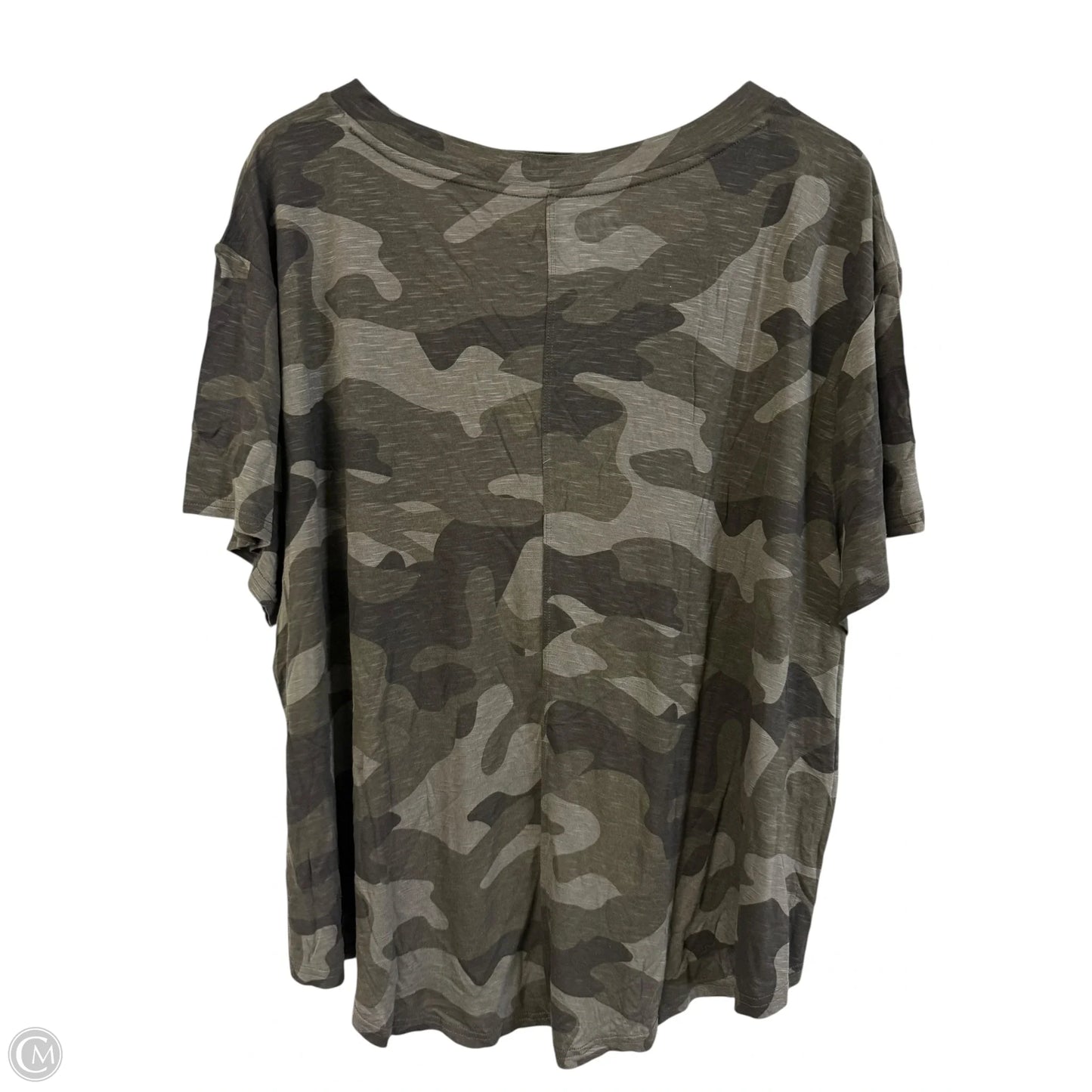 Top Short Sleeve By Maurices In Camouflage Print, Size: 2x