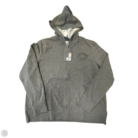 Sweatshirt Hoodie By Harley Davidson In Grey, Size: 2x