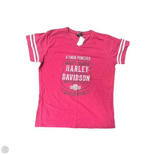 Top Short Sleeve Basic By Harley Davidson In Pink, Size: Xl