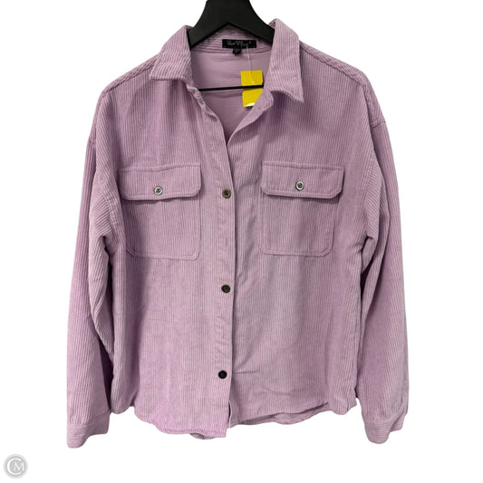 Jacket Shirt By Velvet Heart In Purple, Size: L