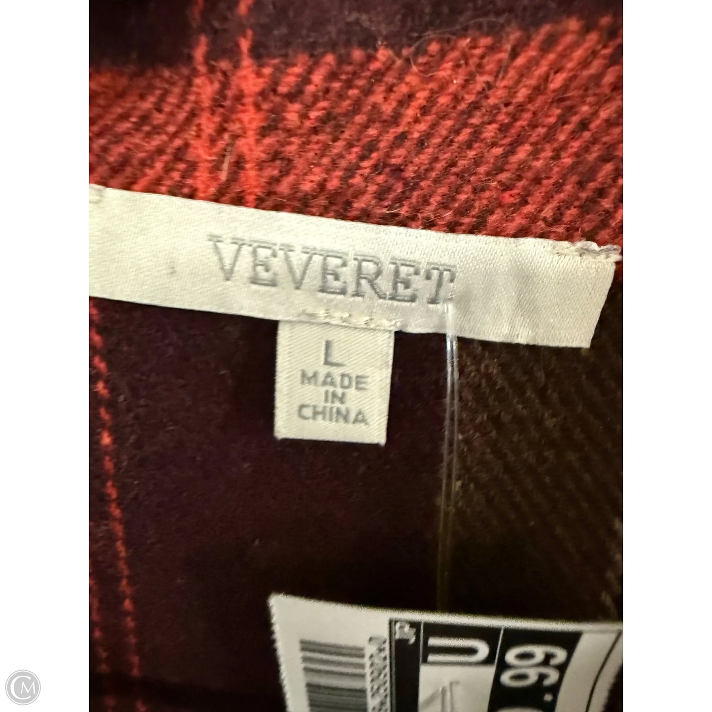 Jacket Shirt By Vervet In Plaid Pattern, Size: L
