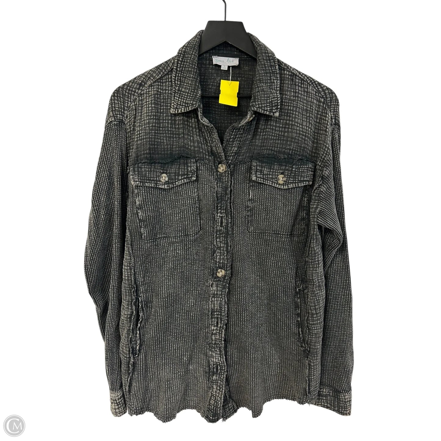 Blouse Long Sleeve By Grace & Lace In Grey, Size: S