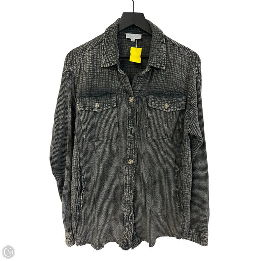 Blouse Long Sleeve By Grace & Lace In Grey, Size: S