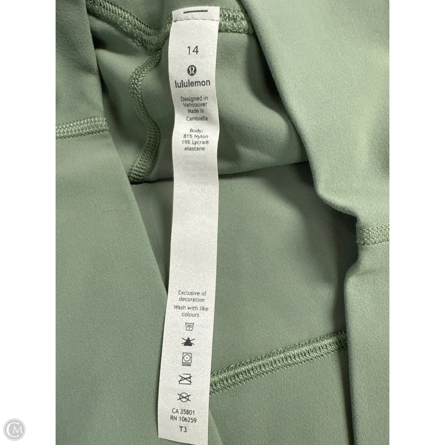 Athletic Leggings By Lululemon In Green, Size: 14