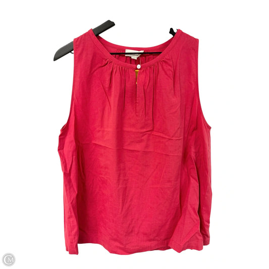 Top Sleeveless By Loft In Coral, Size: L