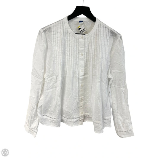 Top Long Sleeve By Old Navy In White, Size: L