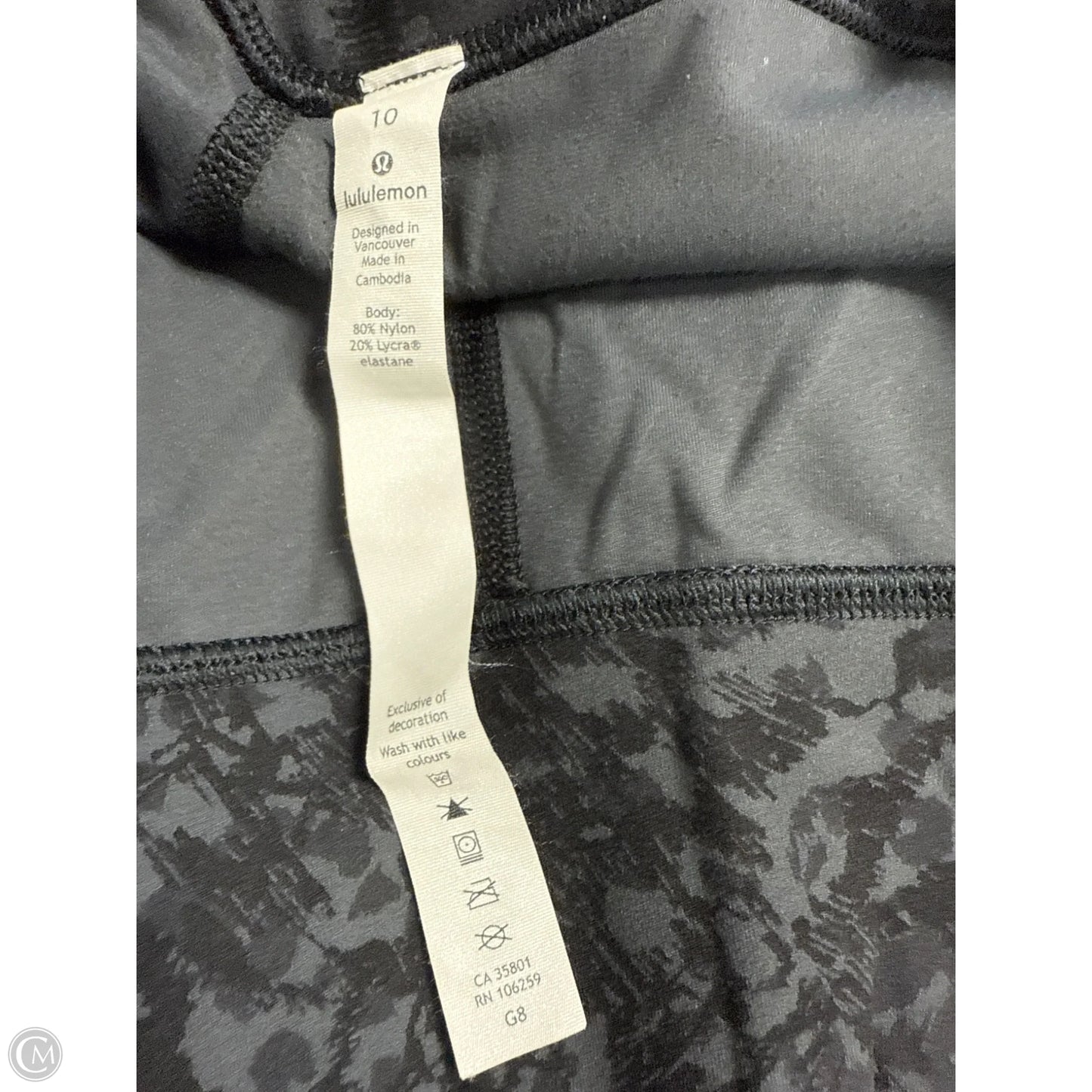 Athletic Pants By Lululemon In Black & Grey, Size: 10