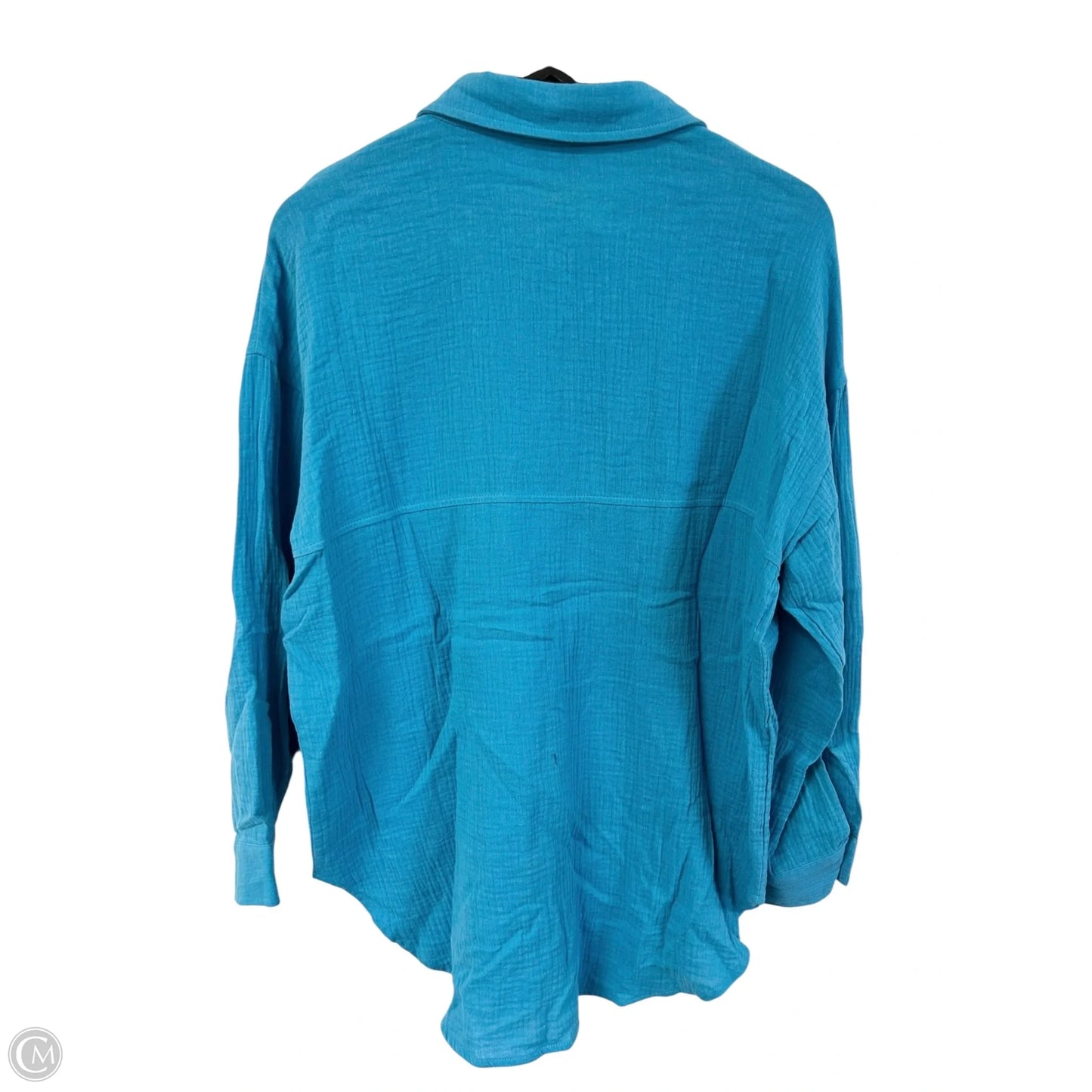 Blouse Long Sleeve By Cme In Blue, Size: S