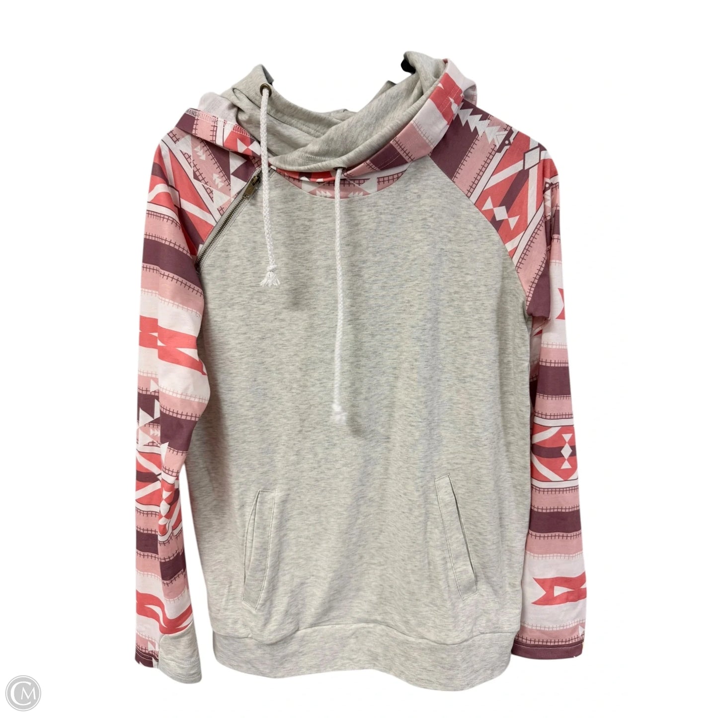 Top Long Sleeve By Clothes Mentor In Grey & Orange, Size: S