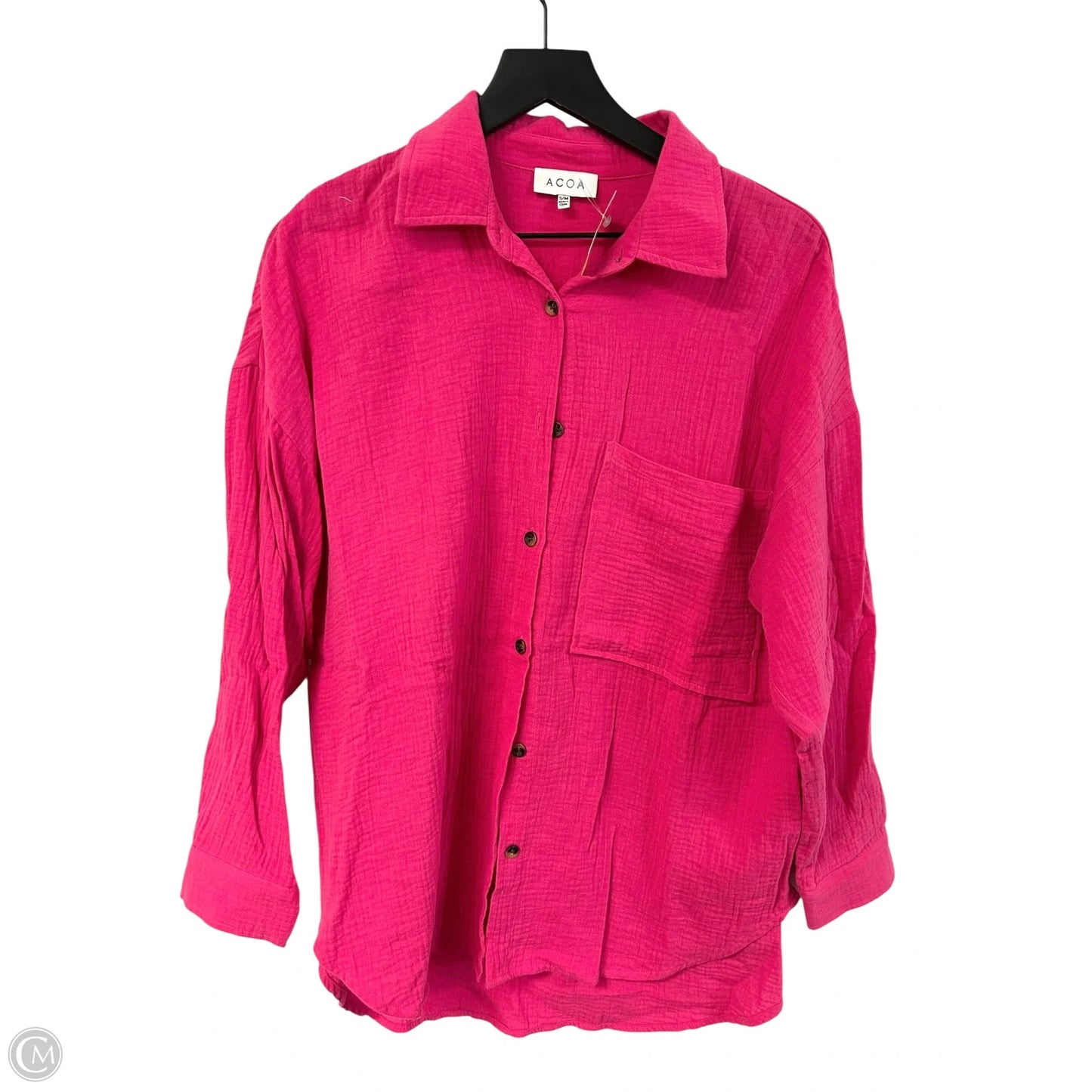 Blouse Long Sleeve By Cme In Pink, Size: S