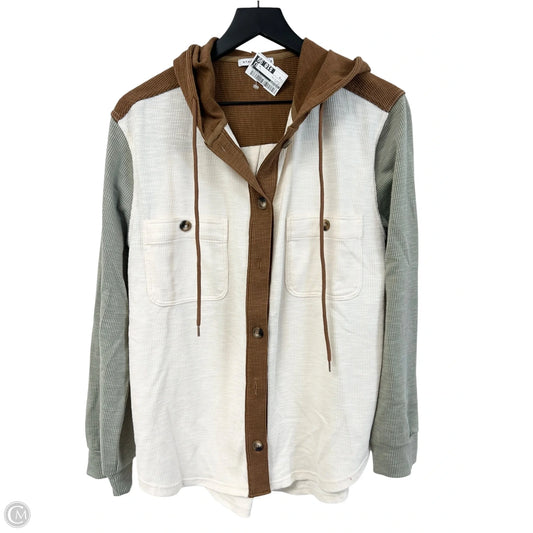 Top Long Sleeve By Staccato In Cream & Tan, Size: M