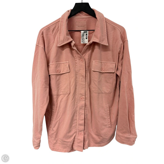 Jacket Shirt By Thread And Supply In Pink, Size: M