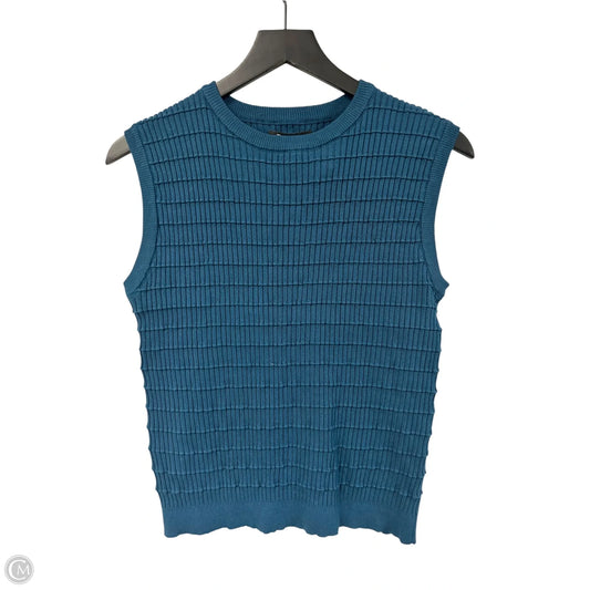 Top Sleeveless By Papillion In Blue, Size: L