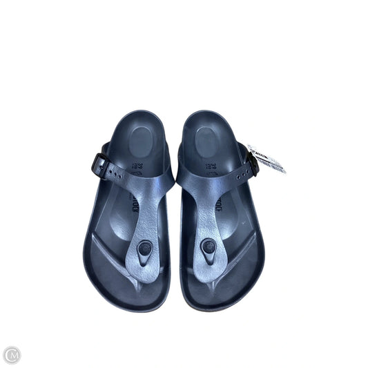 Sandals Flats By Birkenstock In Silver, Size: 8.5