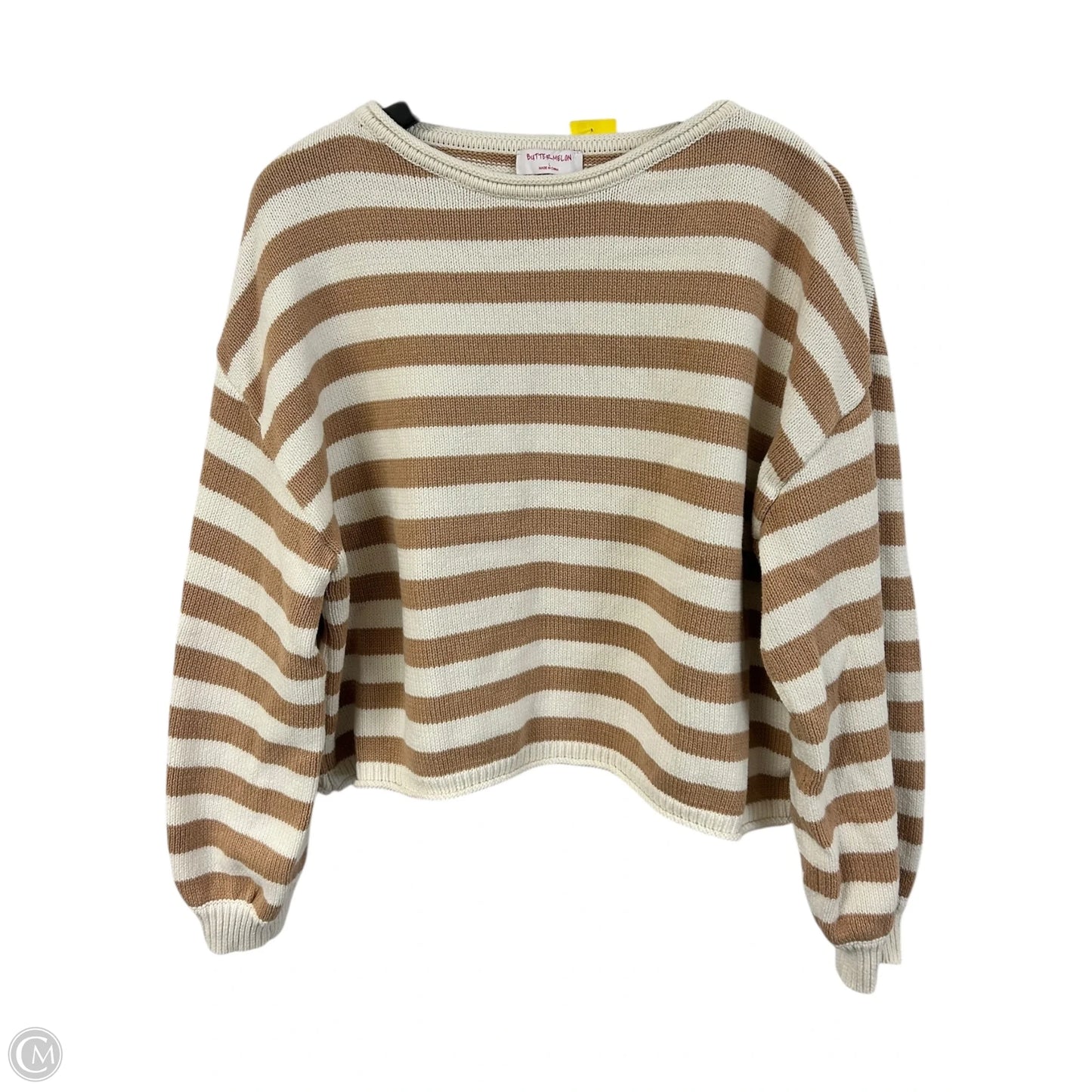 Sweater By Cmc In Tan & White, Size: L