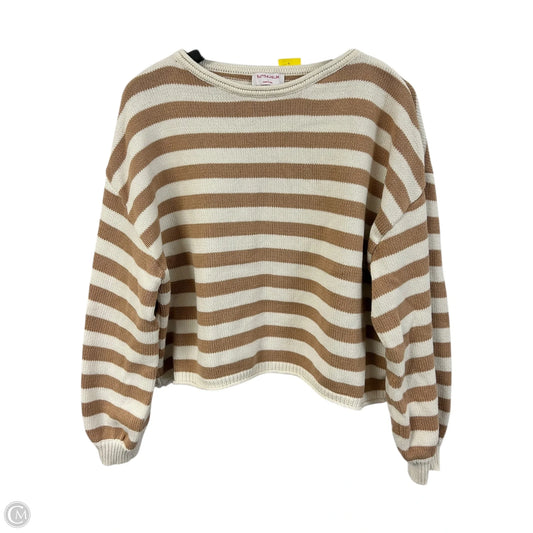 Sweater By Cmc In Tan & White, Size: L