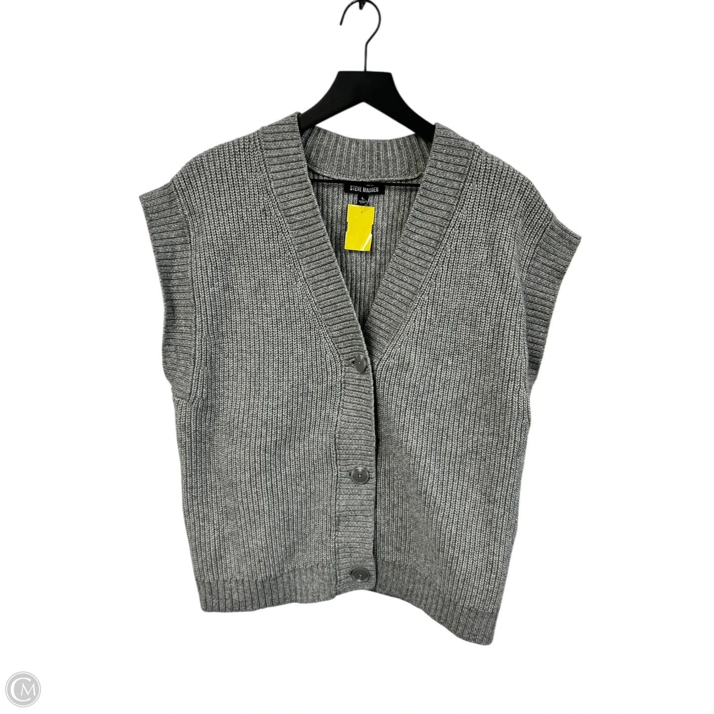 Vest Sweater By Steve Madden In Grey, Size: L