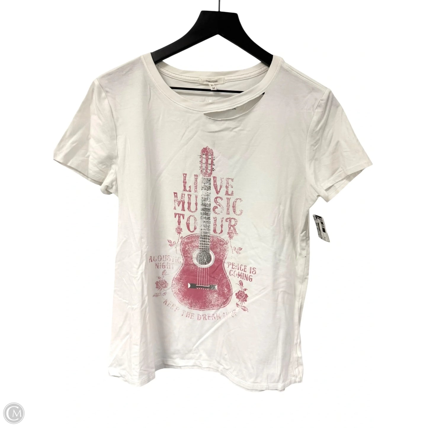 Top Short Sleeve Basic By Maurices In White, Size: M