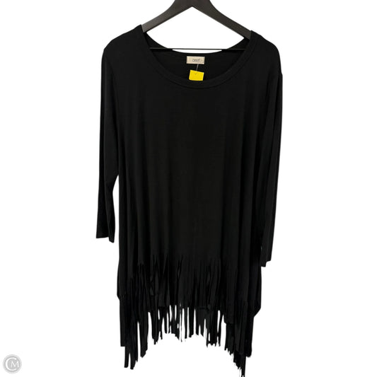 Tunic Long Sleeve By Oddi In Black, Size: L