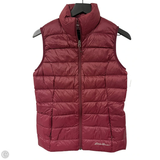 Vest Puffer & Quilted By Eddie Bauer In Maroon, Size: Xs