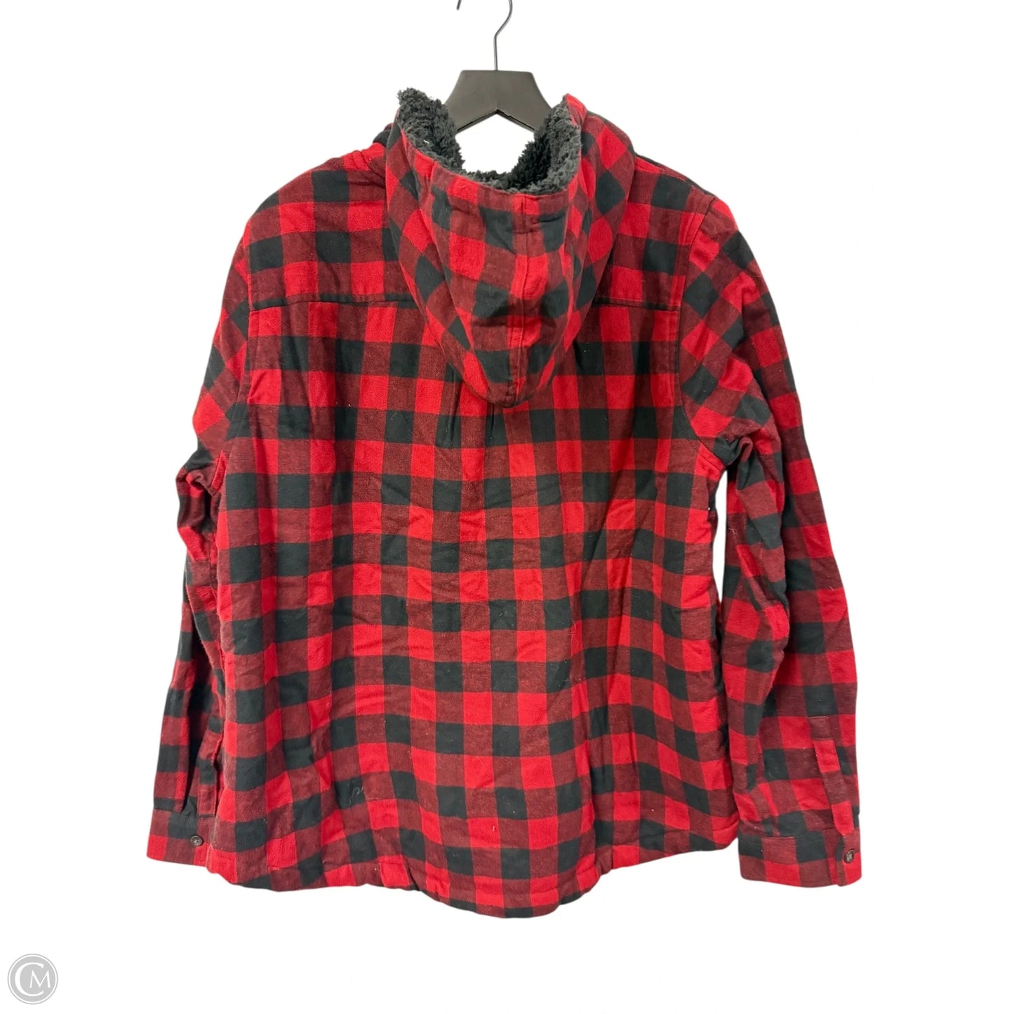 Jacket Faux Fur & Sherpa By L.l. Bean In Black & Red, Size: L